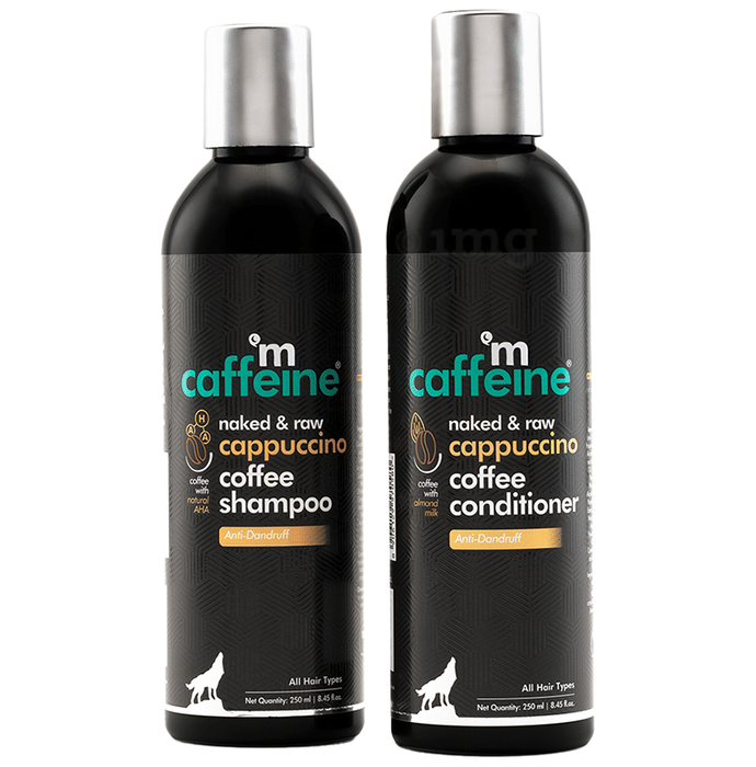 mCaffeine Combo Pack of Naked & Raw Coffee Shampoo & Naked & Raw Coffee Conditioner (250ml Each) Cappuccino