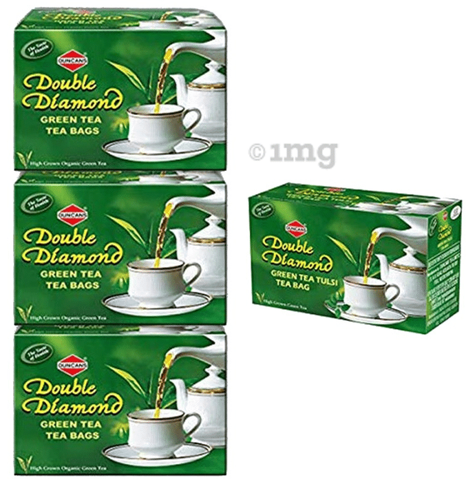 Duncans Combo Pack of Double Diamond Green Tea Bag and Tulsi Green Tea Bag (25 Each)