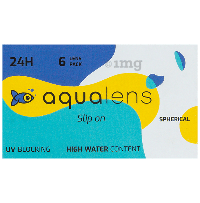 Aqualens 24H Contact Lens with High Water Content & UV Protection Optical Power -1 Transparent Spherical