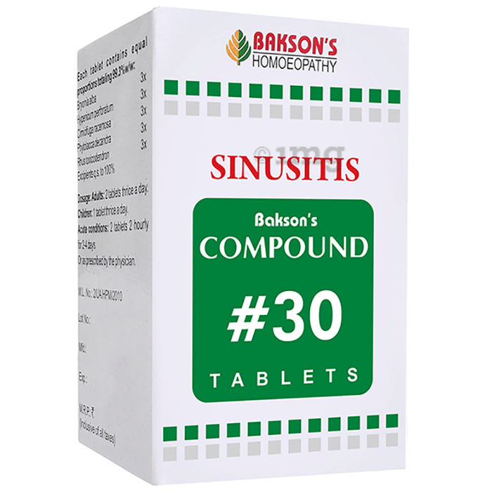 Bakson's Compound 30 Sinusitis Tablet Buy bottle of 100 tablets at