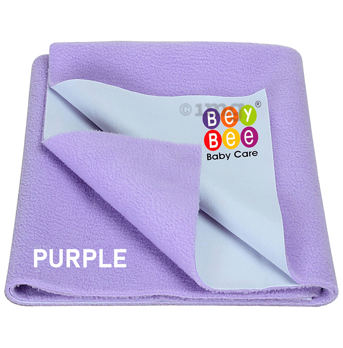 Bey Bee Waterproof Baby Bed Protector Dry Sheet for Toddlers (100cm X 70cm) Medium Purple