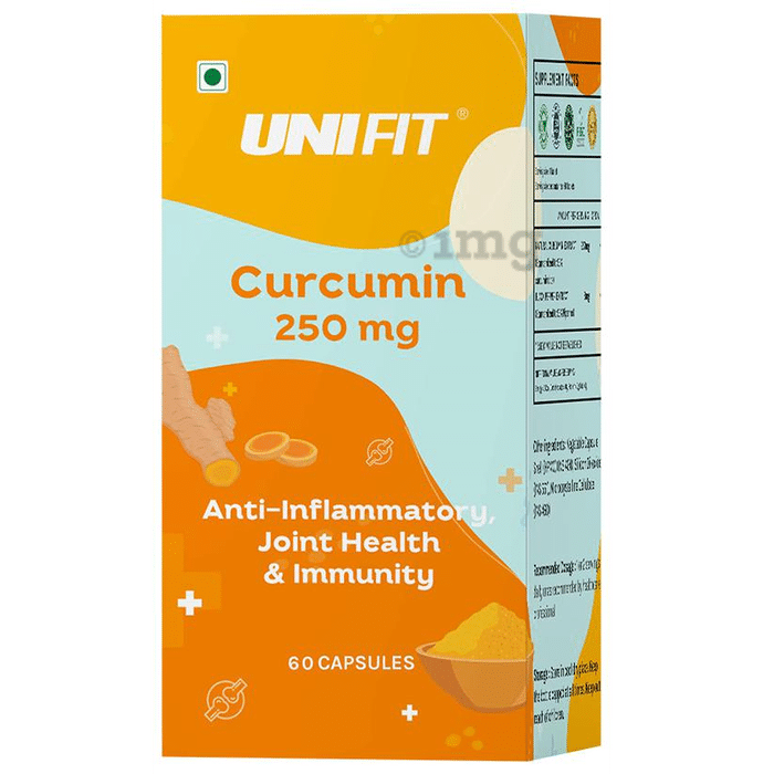 Unifit Curcumin 250mg Capsule for Joint Health & Immunity (60 Each)