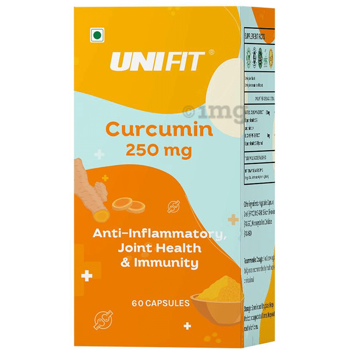 Unifit Curcumin 250mg Capsule for Joint Health & Immunity (60 Each)