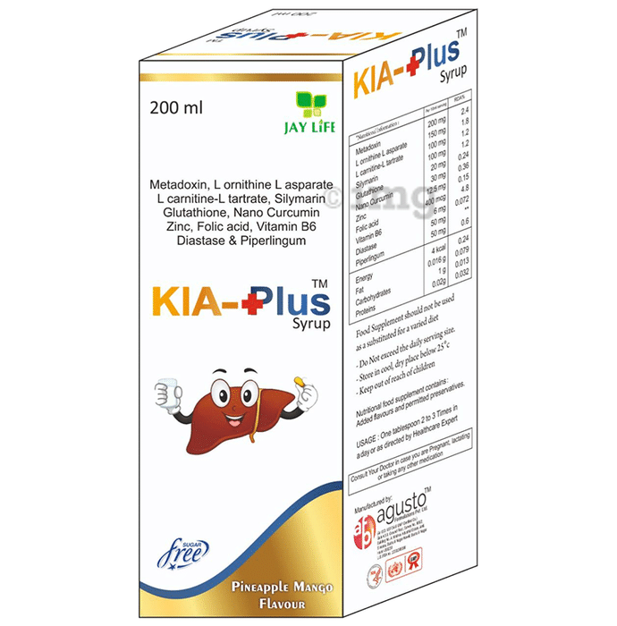 Kia-Plus Syrup Pineapple Sugar Free