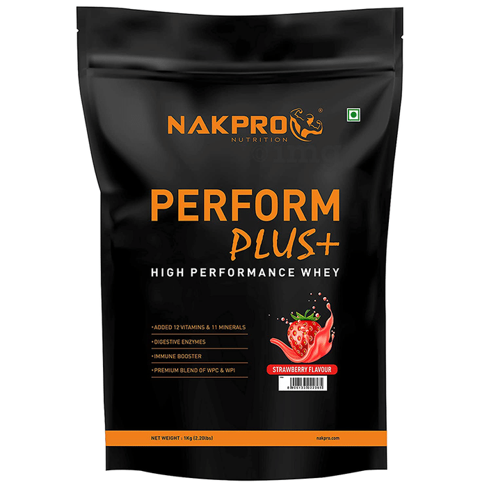 Nakpro Nutrition Perform Plus High Performance Whey Protein Powder (1kg Each) Strawberry