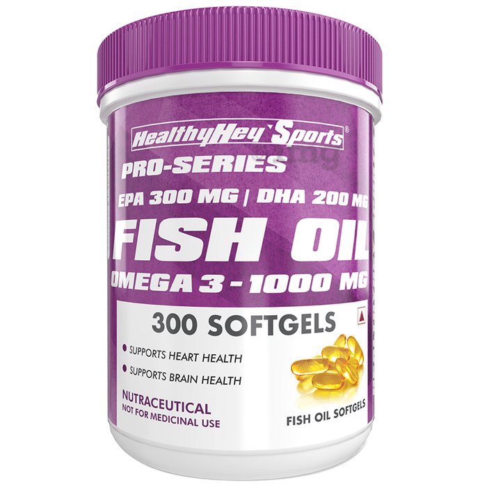 HealthyHey Sports Pro-Series Fish Oil Omega 3, 1000mg Softgels
