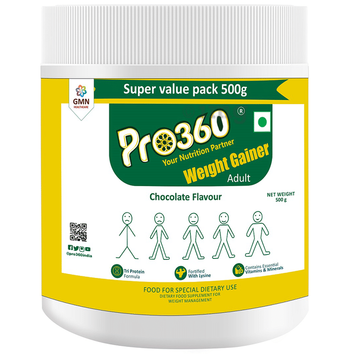 Pro360 Weight Gainer Protein with Lysine, Vitamins & Minerals | Flavour Chocolate