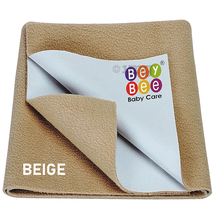 Bey Bee Waterproof Baby Bed Protector Dry Sheet for Toddlers (100cm X 70cm) Medium Beige