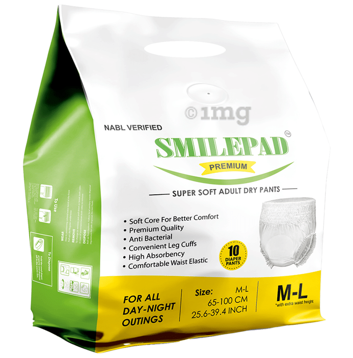 Smilepad Premium Super Soft Adult Dry Pant Diaper Medium & Large
