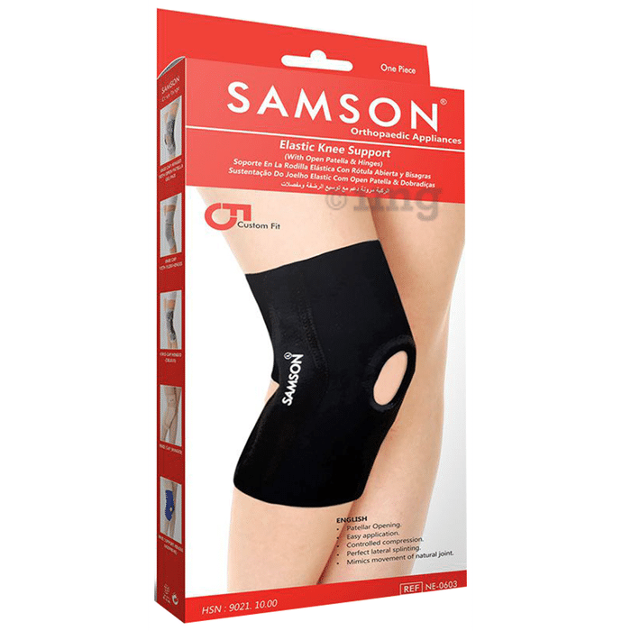 Samson NE0603 Elastic Knee Support Large Black