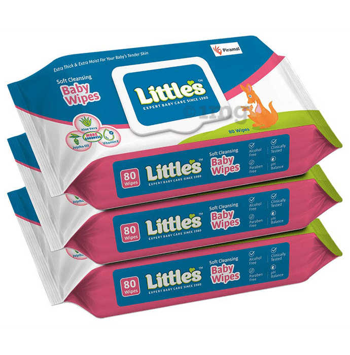 Little's Soft Cleansing Baby Wipes with Lid (80 Each)