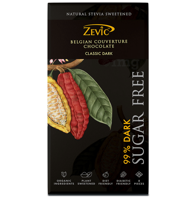 Zevic 99% Dark Sugar Free Belgian Couverture Chocolate Classic Dark