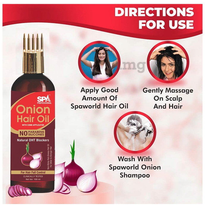 Spa World Professional Onion Hair Oil with Comb Applicator: Buy bottle of  100 ml Oil at best price in India | 1mg