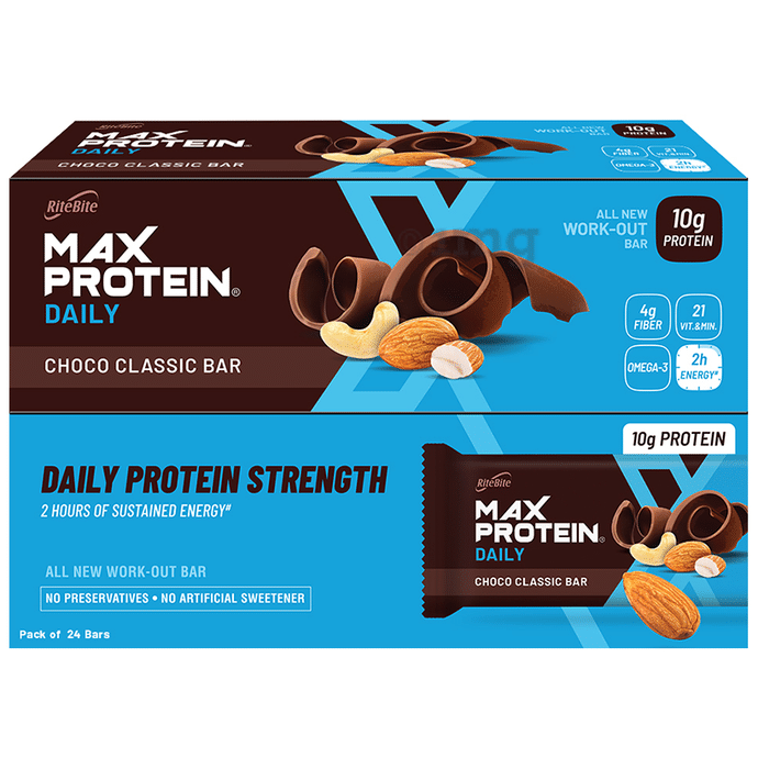 RiteBite Max Protein Daily 10 gm Protein Bar Choco Classic