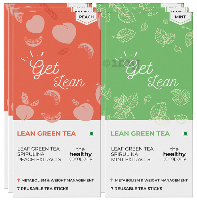 The Healthy Company One Month Detox Reusable Tea Sticks (7 Each) Peach & Mint Buy 1 Get 1 Free