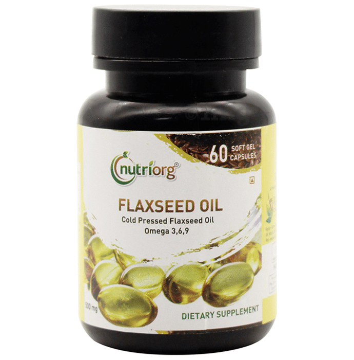 Nutriorg Organic Flaxseed Oil 500mg Vegetable Soft Gel Capsule