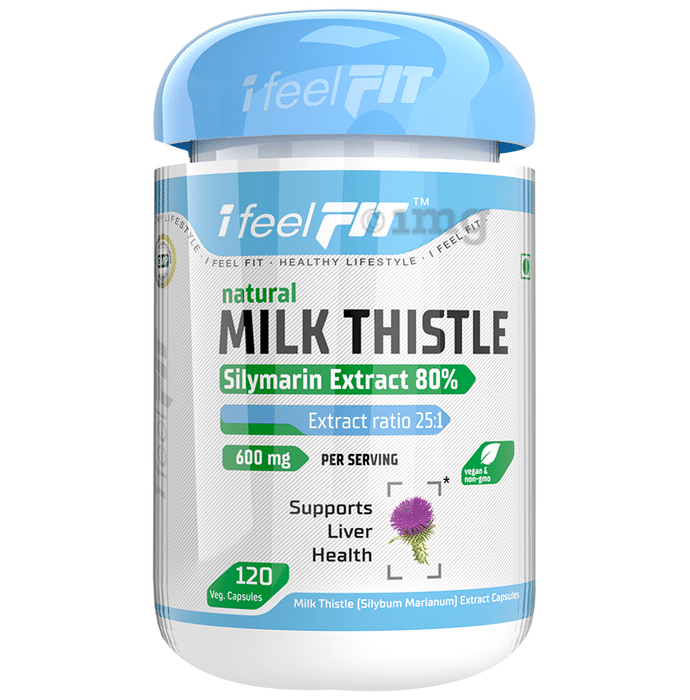 iFeelFIT Natural Milk Thistle Silymarin Extract 80% Extract Ratio 25:1 600mg Veg. Capsule