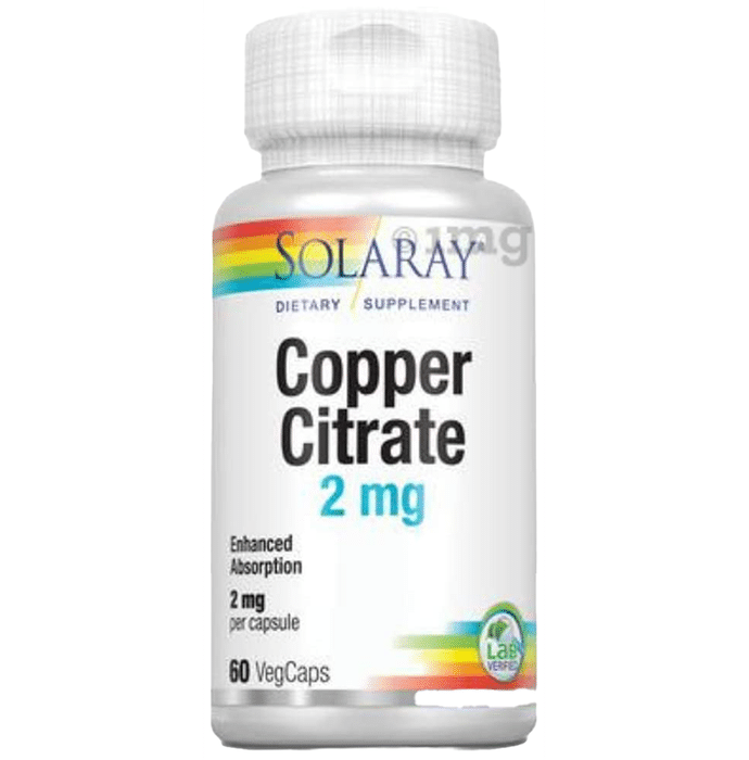 Solaray Copper Citrate 2mg Vegcap Vegicap