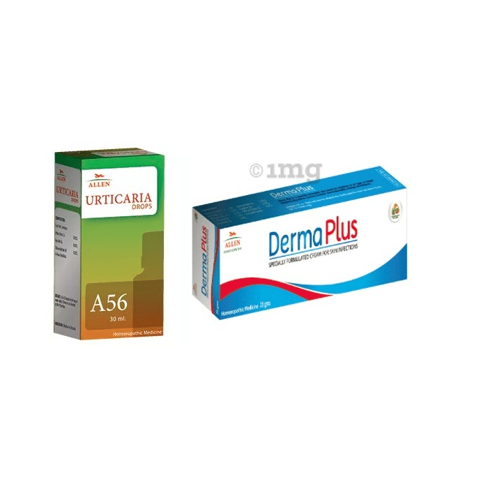 Allen Anti Urticaria Combo Pack of A56 Urticaria Drop 30ml & Derma Plus Cream 25gm