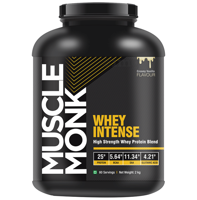 Muscle Monk Whey Intense High Strength Whey Protein Blend Creamy Vanilla