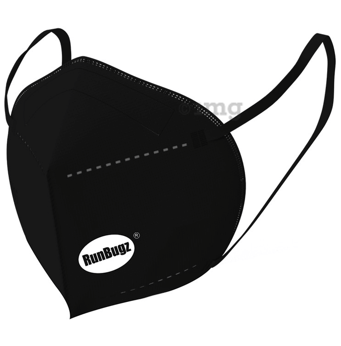 Runbugz Black N95 Disposable Mask for Adults