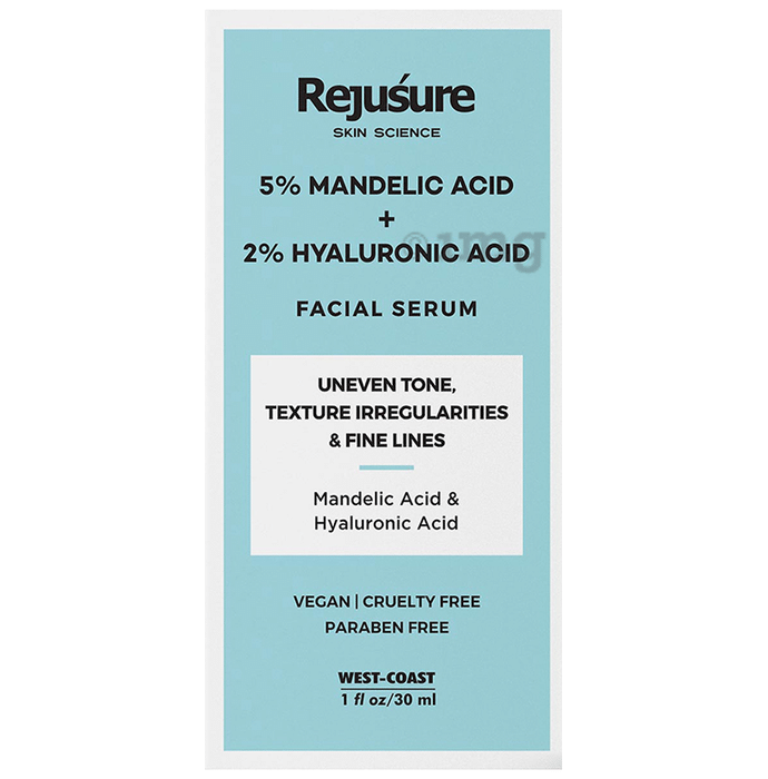 Rejusure 5% Mandelic Acid + 2% Hyaluronic Acid Facial Serum