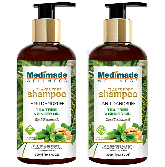Medimade Wellness Anti Dandruff with Ginger and Tea Tree Shampoo (300ml Each)