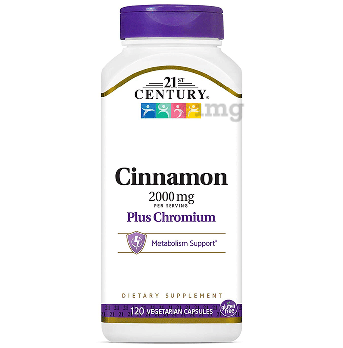 21st Century Cinnamon 2000mg Plus Chromium Vegetarian Capsule