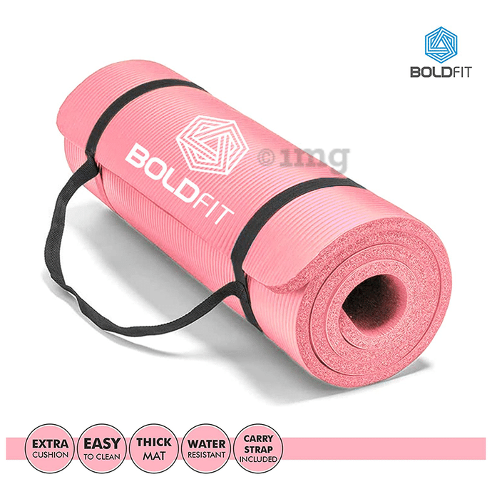 Boldfit Yoga Mat with Carrying Strap Pink: Buy box of 1.0 Yoga Mat at best  price in India