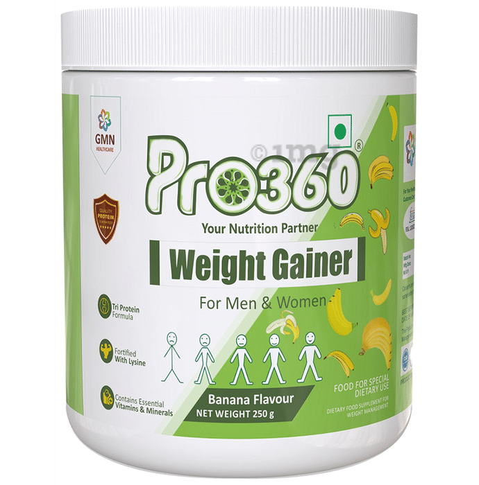 Pro360 Weight Gainer Protein with Lysine, Vitamins & Minerals | Flavour Powder Banana