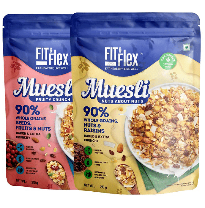 Fit & Flex Combo Pack of Muesli Fruity Crunch & Nuts About Nuts (210gm Each)