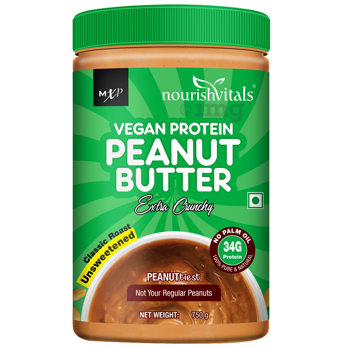 NourishVitals Vegan Protein Peanut Butter Extra Crunchy