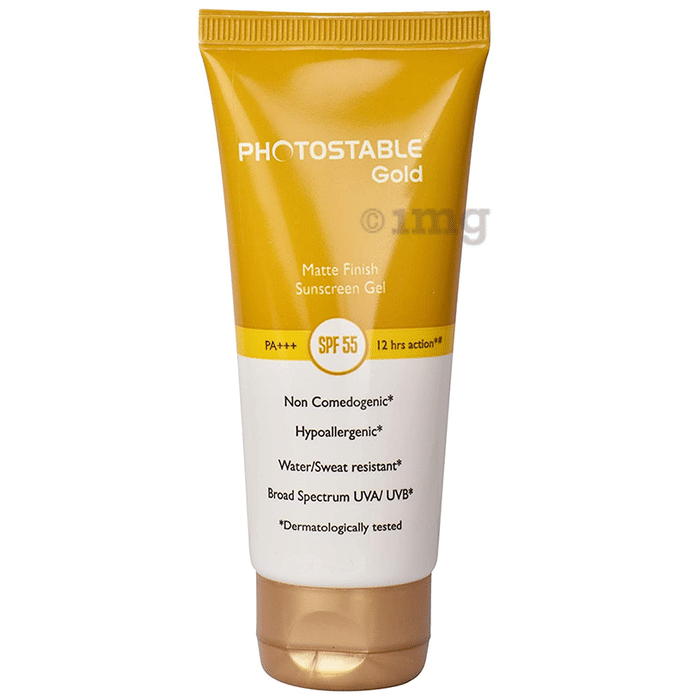 Photostable Gold Matte Finish Sunscreen Gel | PA+++ SPF 55