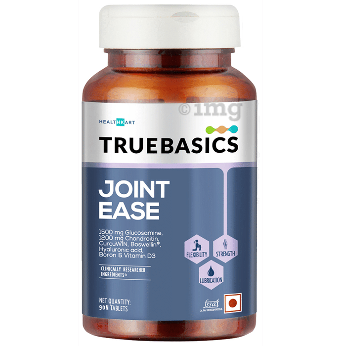 TrueBasics Joint Ease with Glucosamine, Chondroitin, Hyaluronic Acid & D3 | For Flexibility, Strength & Lubrication | Tablet