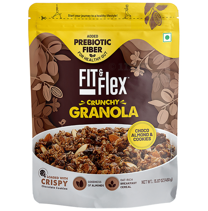 Fit & Flex Choco Almond & Cookies Granola Oat Rich Breakfast Cereal with Real Fruits