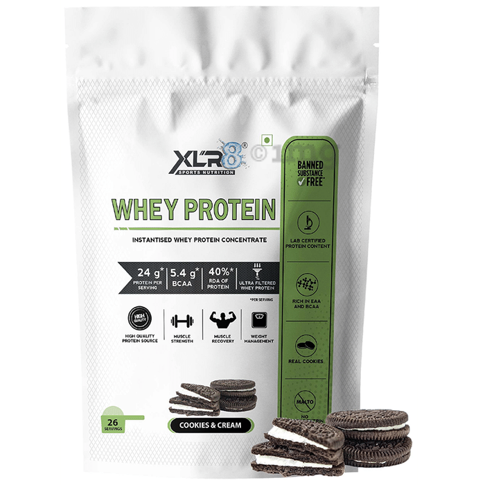 XLR8 Sports Nutrition Whey Protein Instantised Whey Protein Concentrate Cookies & Cream