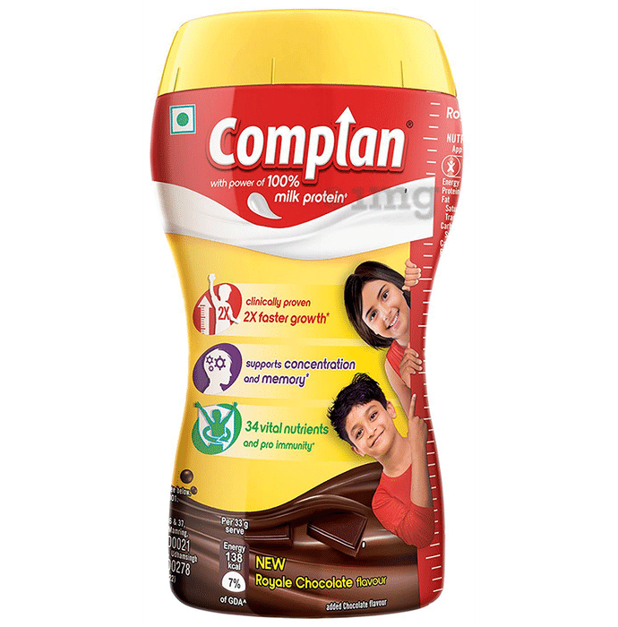 Complan 100% Milk Protein for Concentration, Memory & Growth | Flavour Royale Chocolate