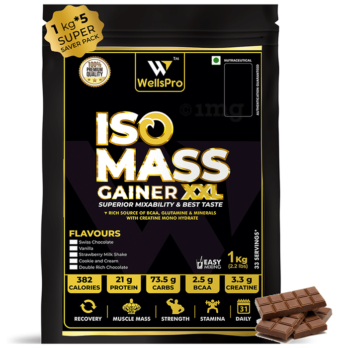 WellsPro Iso Mass Gainer XXL (1kg Each) Double Rich Chocolate