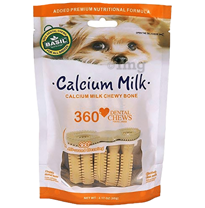 Basil Calcium Milk Chew Bone (90gm Each)