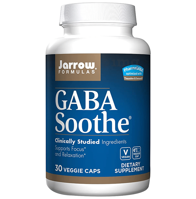 Jarrow Formulas GABA Soothe Veggie Caps | Supports Focus & Relaxation