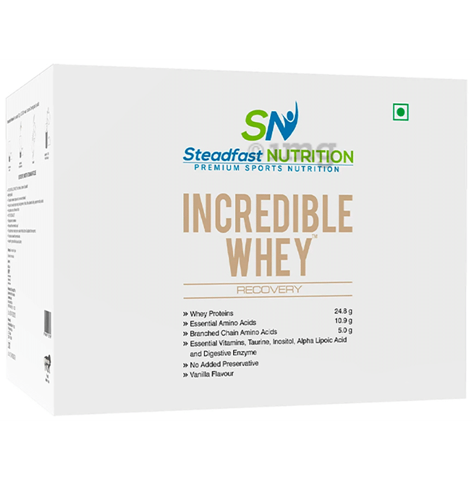 Steadfast Nutrition Incredible Whey Recovery Sachet (35gm Each) Vanilla