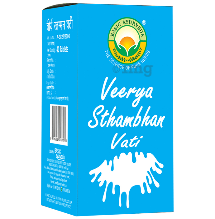 Basic Ayurveda Veerya Sthambhan Vati Buy Bottle Of 40 0 Tablets At Best Price In India 1mg