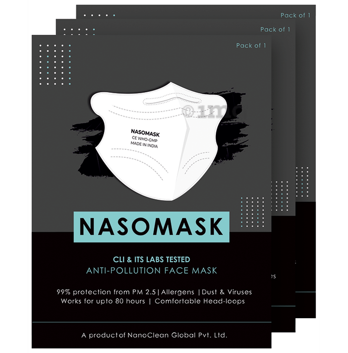 Nasomask N95 Anti-Pollution Face Normal Design Earloop White