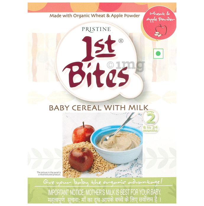 Pristine 1st Bites (8 Months - 24 Months) Stage - 2 Baby Cereal with Milk | Wheat Apple