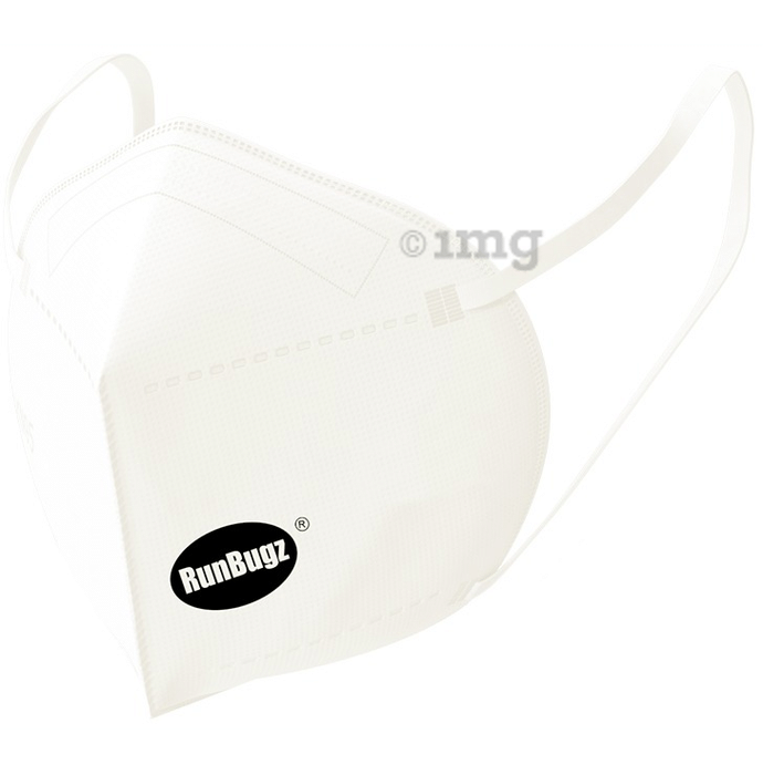 Runbugz White N95 Disposable Mask for Adults