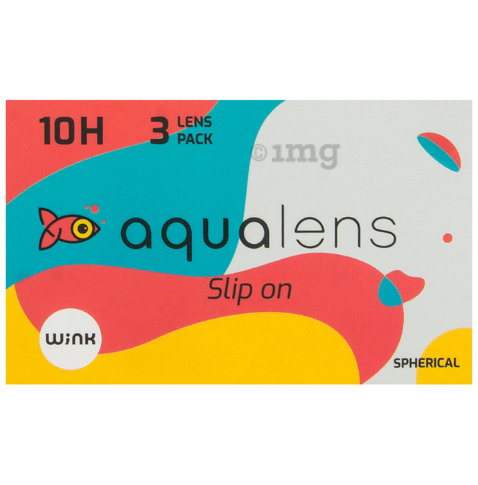 Aqualens 10H Monthly Disposable Contact Lens with UV Protection Optical Power -3.25 Transparent Spherical