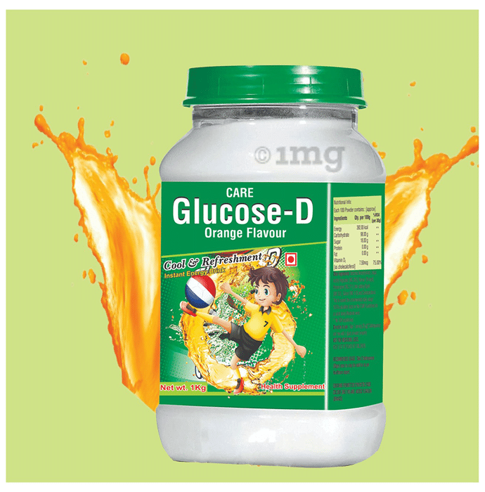 Care Glucose-D (1kg Each) | For Instant Energy | Flavour Orange