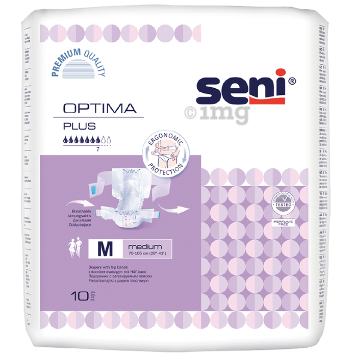 Seni Optima Plus Adult Diaper with Hip Bands Medium