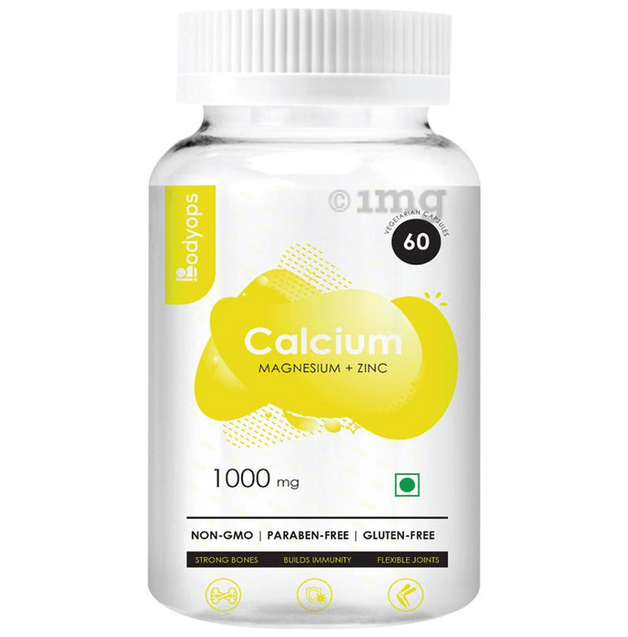 Bodyops Calcium Magnesium + Zinc 1000mg Vegetarian Capsule
