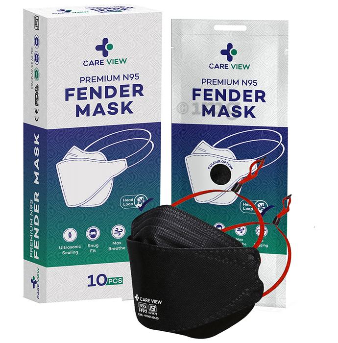 Care View Anti Pollution Premium N95 Fender Mask Head Loop Style Black